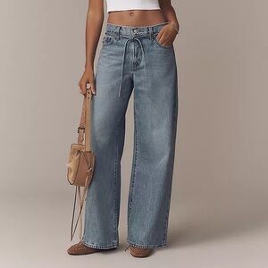 BNWT Levis XL Straight Mid-Rise Wide-Leg Tie-Waist Jeans